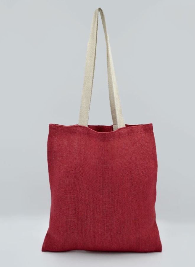 Fatio Set of 10 Eco-Friendly Jute Tote Bags – Reusable & Durable Shopping Bags with Cotton Handles - Image 1